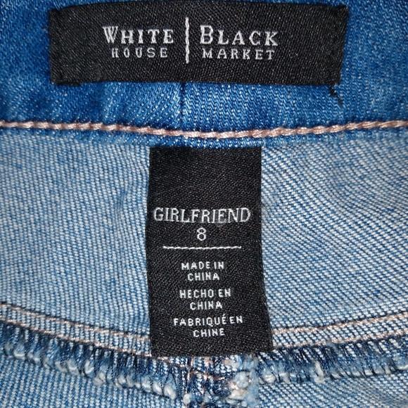 White House Black Market Distressed Jeweled Girlfriend Jeans Size 8 - Picture 14 of 15